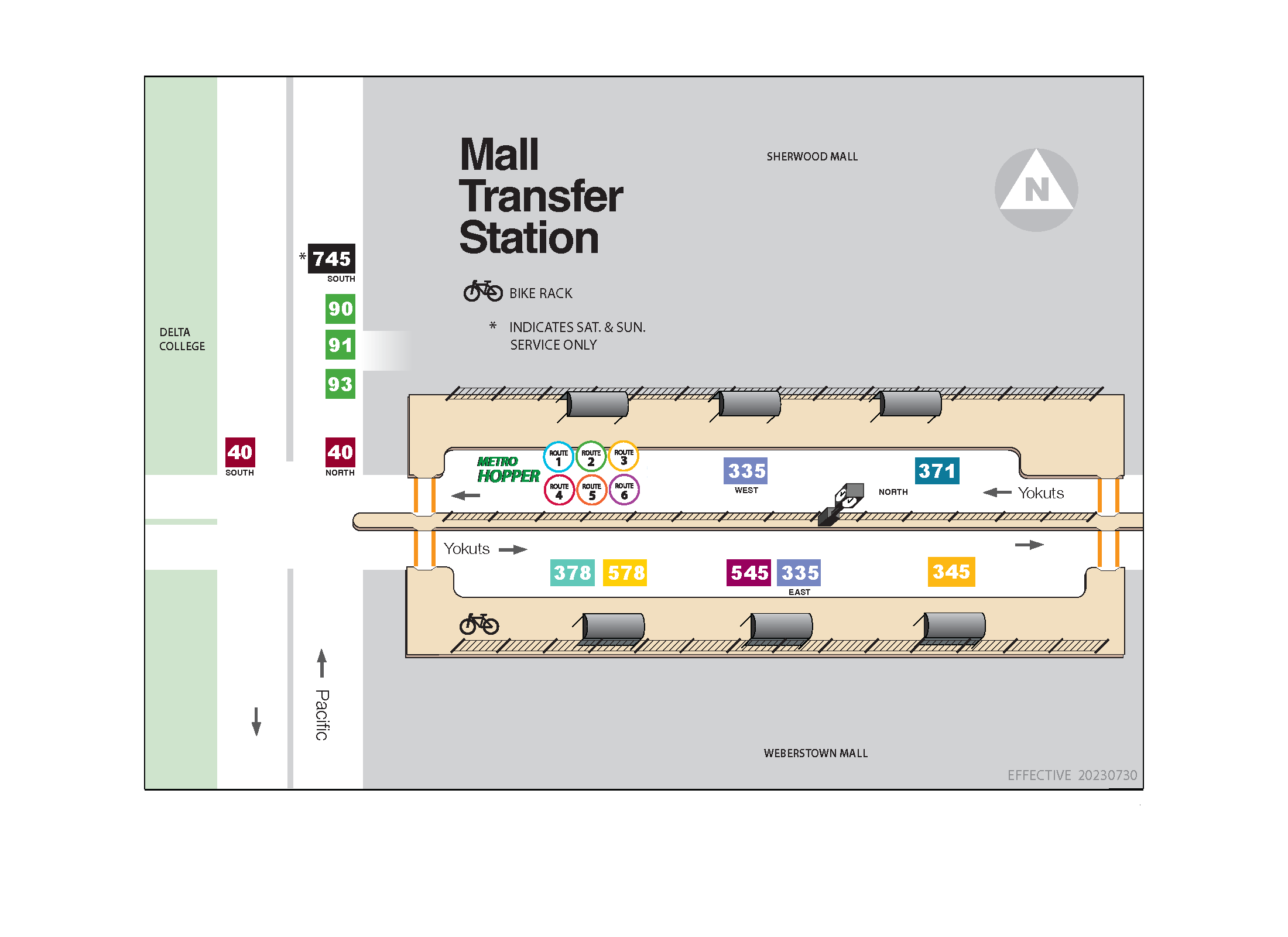 Mall Transfer Station Platform Map