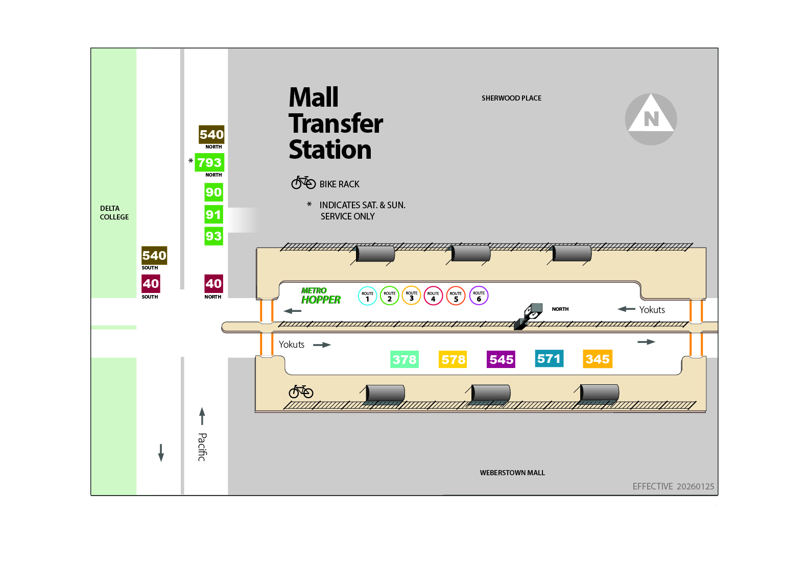 Mall Transfer Station Platform Map