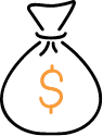 Dollar sign icon representing automatic fare savings when using Tap N' Ride.