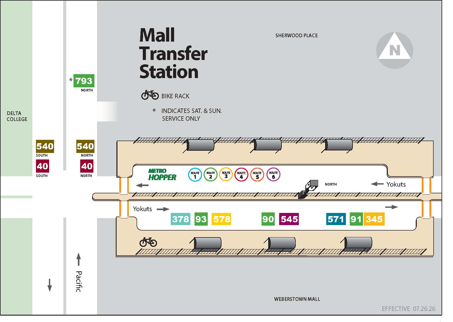 Mall Transfer Station Platform Map